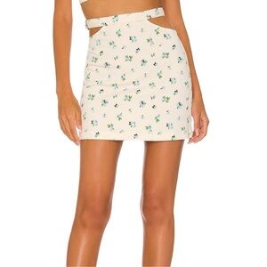 WeWoreWhat White Floral Cut-Out Mini Skirt